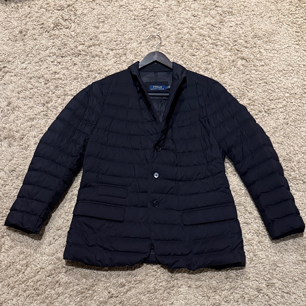 NWOT - Polo Ralph Lauren Black Down 3 Button Sport Coat Men’s Large.